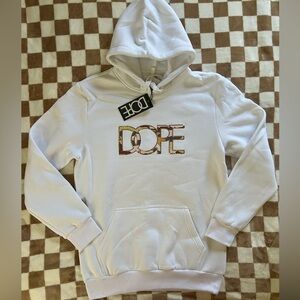 DOPE Clothing Camo Logo Pullover Down Hoodie White Men's Medium BNWT